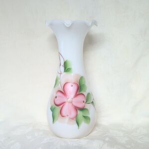 Mid-century Milk Glass Floral Vase Bartlett Collins